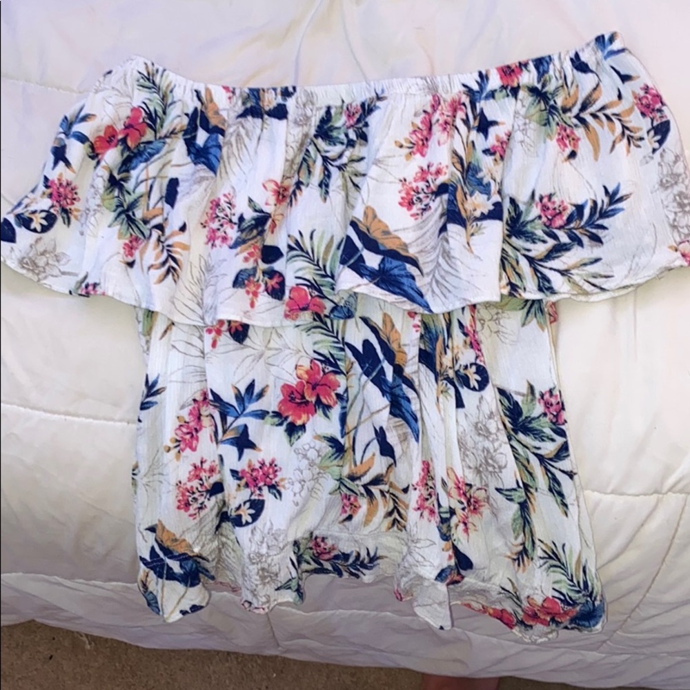 Floral American eagle top